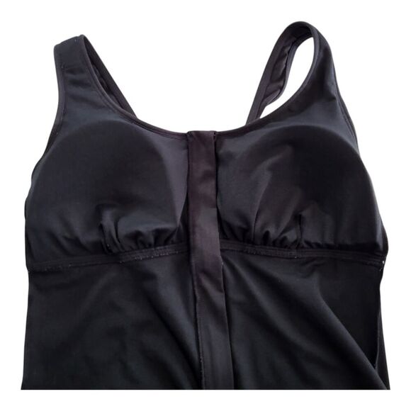ArteSanDs Black Size 12+ One Piece Swimsuit Front Black Zipper Multi Fit Cup - Picture 13 of 16